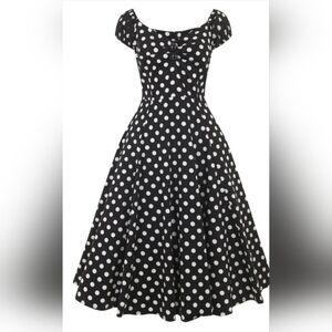 NWOT Collectif Dolores Polkadot Swing 50s Pinup Dress XL (UK Size 16)